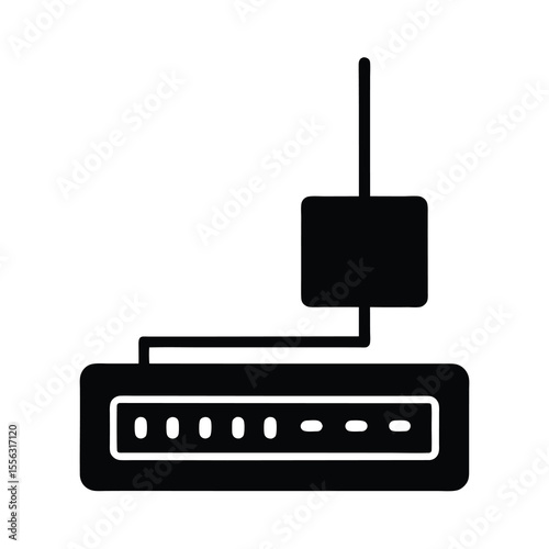 Wireless Router Icon Black Silhouette Simple black and