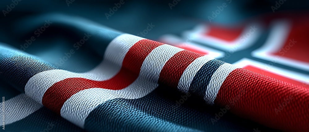 Obraz premium Close-up of a textured fabric with patriotic colors