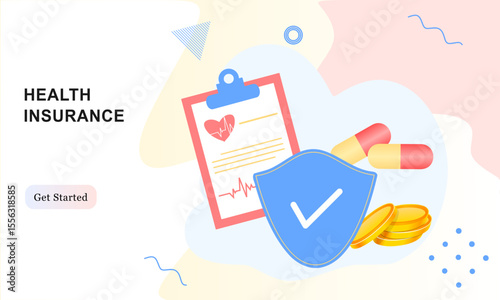 family health care and insurance concept
