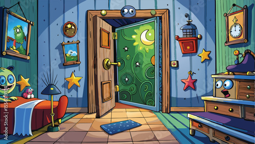 Old wooden door of a house with an arched entrance, framed by a rustic wall and subtle architectural details, hinting at a cozy, historic interior