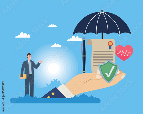 family health care and insurance concept