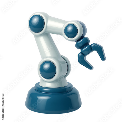 3D Industrial Robot Arm Icon Futuristic Automation Technology