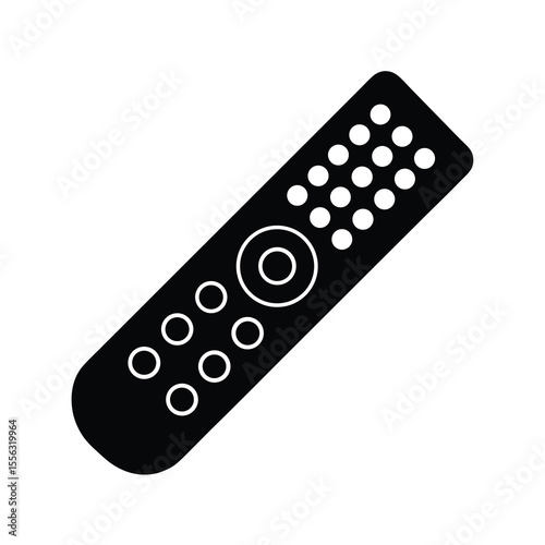 Black and White TV Remote Icon Simple black