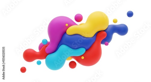 Colorful abstract fluid shapes isolated