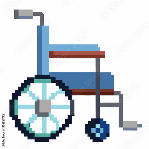 Pixelated Wheelchair  Illustration in Retro 8 Bit Style