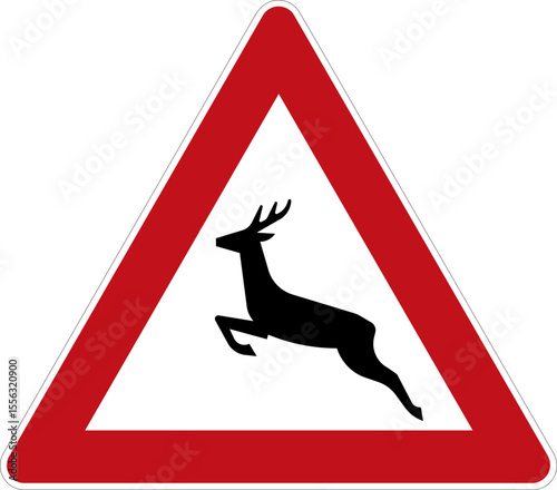 Wildwechsel – Aufstellung links – StVo DE, Vektor (SVG)