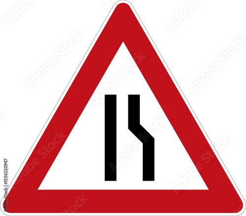 Einseitig (rechts) verengte Fahrbahn – StVo DE, Vektor (SVG)