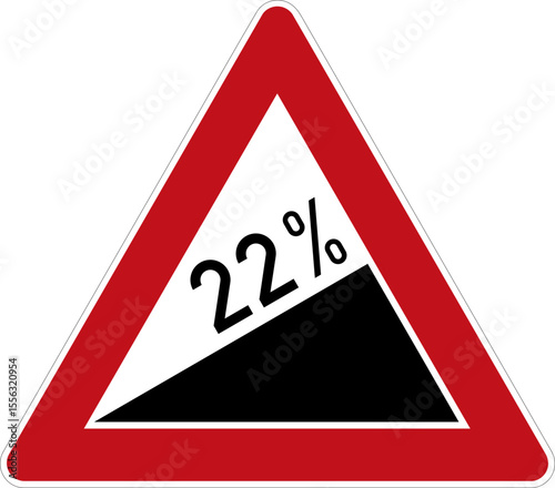 Steigung 22% – StVo DE, Vektor (SVG)