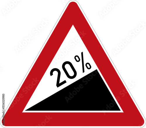 Steigung 20% – StVo DE, Vektor (SVG)