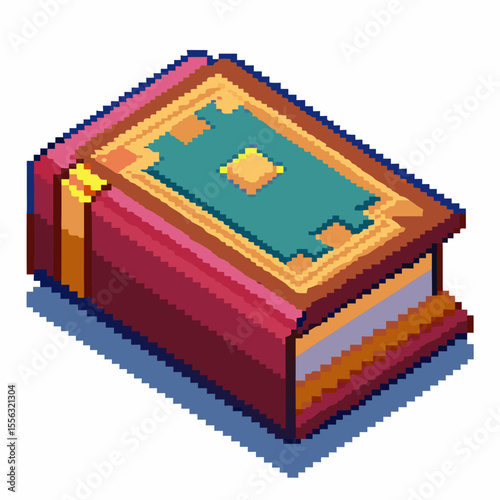 Retro Pixel Art Book Icon   8 Bit Graphics with Vintage Adventure Theme