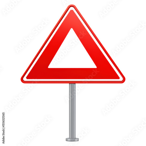 Free Download Red Warning Sign Triangle Isolated on White Background for Safety Indication, isolated on transparent background. - GFXLoad