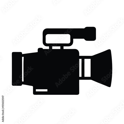 Black Silhouette of a Video Camera Simple graphic
