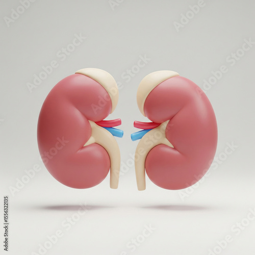 Stylized 3D Visualization of Kidneys – Great for Medical Animation, E-learning, and World Kidney Day Materials