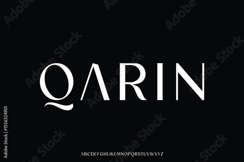 Elegant luxury sans serif alphabet display font vector for logo design