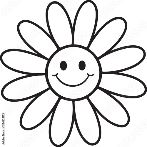 Simple Cheerful Daisy Drawing