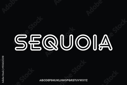 Creative modern sans serif line art style alphabet display font vector