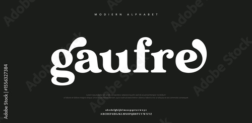 Gaufre Modern minimal logo alphabet font. Typography abstract sans serif technology, electronic, movie, future, creative logos fonts. vector illustration 