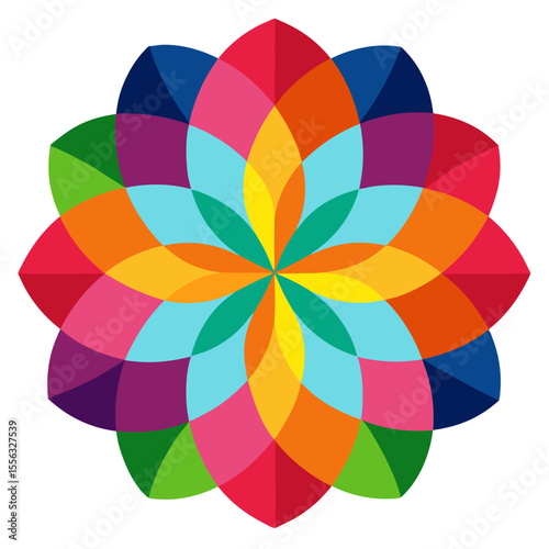Bold Color Mandala Resembling Stained Glass