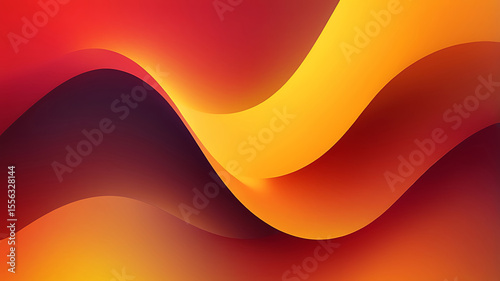 Radiant Abstract Gradient Background with Warm Yellow Orange Red Tones,AI