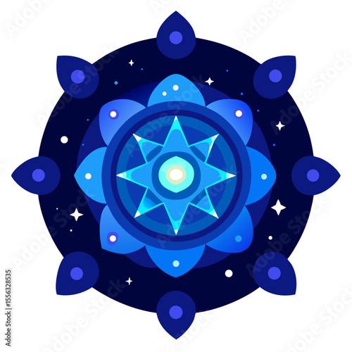 Celestial Bloom: A Crystalline Mandala in Cosmic Space