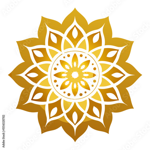 Golden Glow: A Mandala Symbolizing Enlightenment