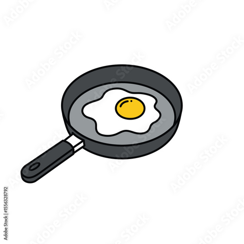 fried egg in a frying pan