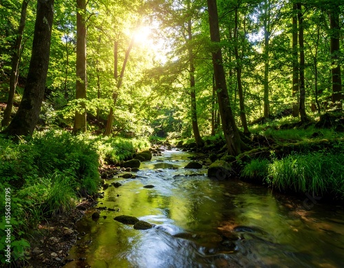 Sunlit forest stream (1)
