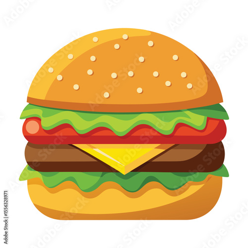 Cartoon burger vector illustration.