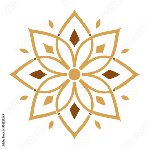 22. Gilded Minimalism ? A Simple Mandala with Gold Linework and Florals