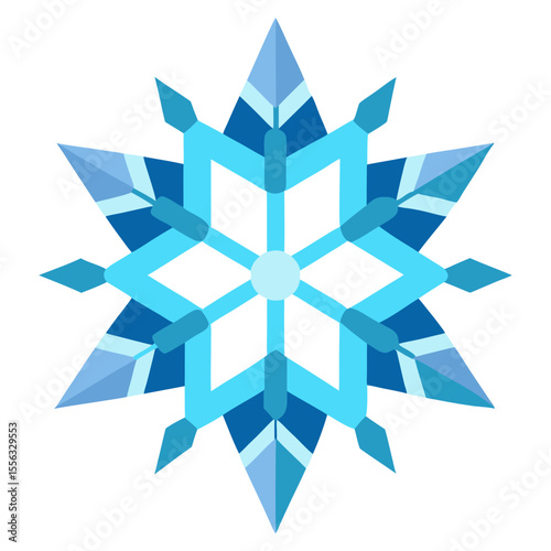 18. A crystalline snowflake mandala with icy blue hues and delicate geometric patterns, resembling a frozen flower in winter.