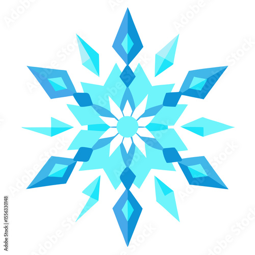 - A crystalline snowflake mandala with icy blue hues and delicate geometric patterns, resembling a frozen flower in winter.