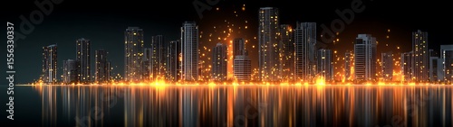 City on fire at night