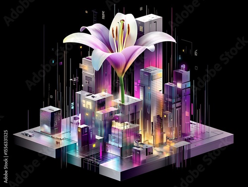 City bloom in 3D
