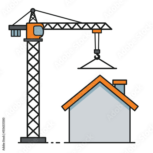 Under construction: a towering building site with cranes, symbolizing urban development and industrial progress
