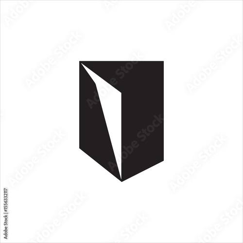 Abstract geometric shape with sharp angles and a dynamic opening