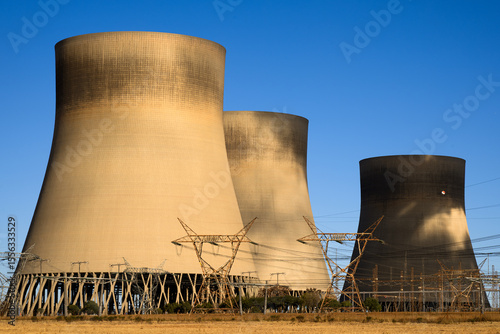 Cooling towers at the Kendal power station, Mpumalanga, South Africa