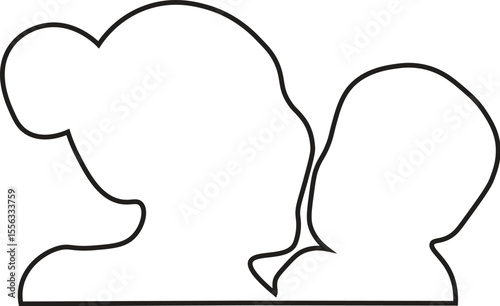 Abstract Silhouette of Mom and Baby

