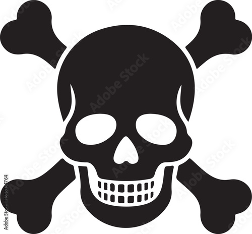 line icon crossbones skull death isolated on white background