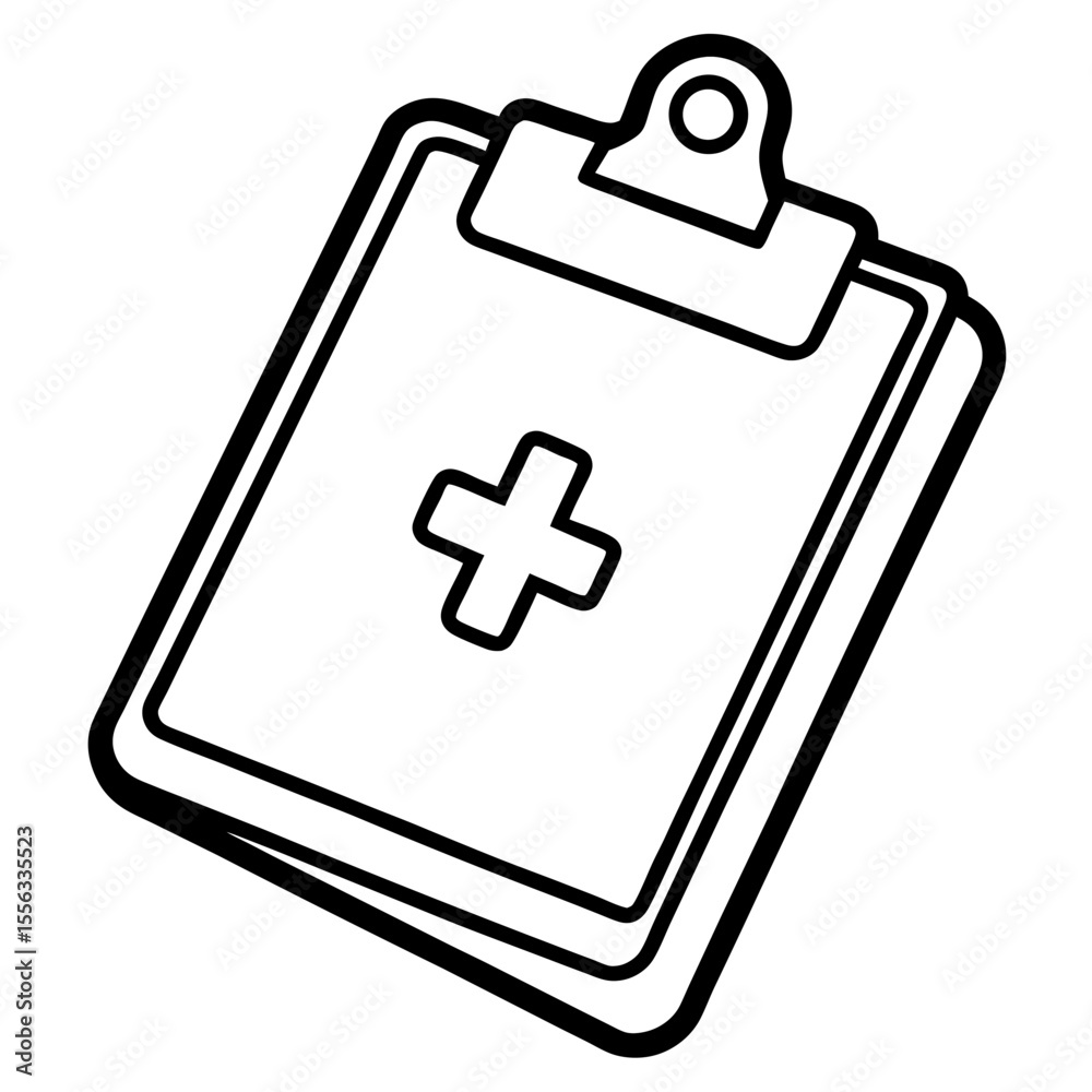 Obraz premium Doctor’s Notes Icon – Flat Medical Vector