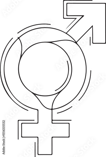 Male and female gender vector symbol