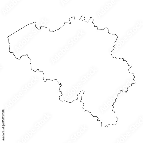 vector map of Belgium isolated on a transparent background, Detailed map of Belgium