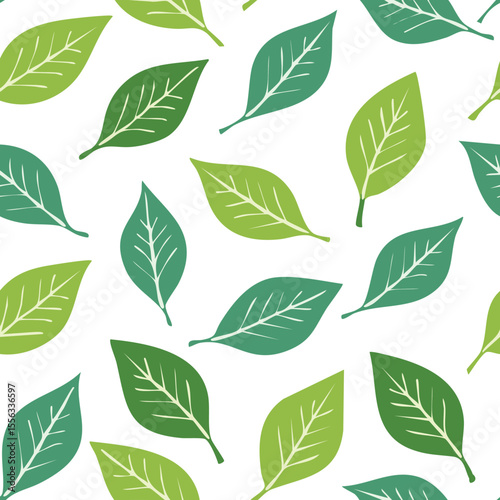 Seamless Tropical Leaf Pattern Vector - Green Banana Leaves Background Illustration