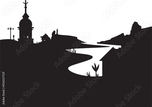 Cityscape of fifty low-rise buildings