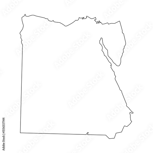 vector map of Egypt isolated on a transparent background, Detailed map of Egypt