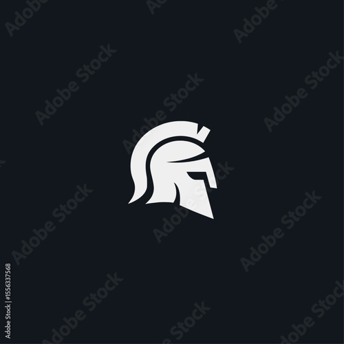 Roman helmet logo icon flat vector design