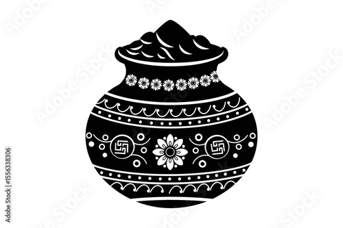 Woman in traditional indian dress full body view silhouette