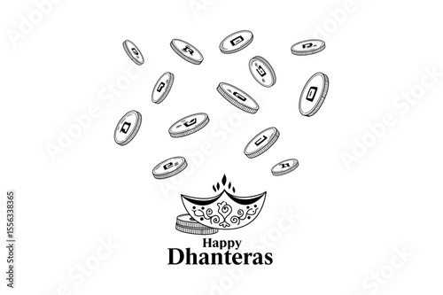 Illustration of a hanging decorative tassel lantern silhouette