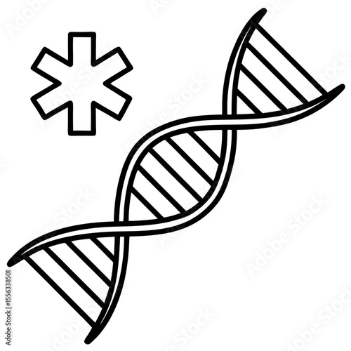 Double Helix Science Line Art
