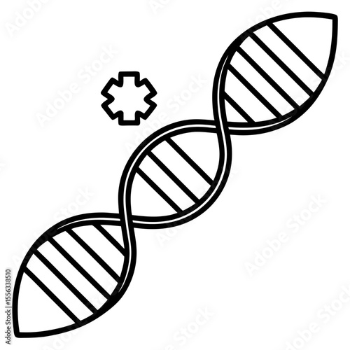 Double Helix Science Line Art