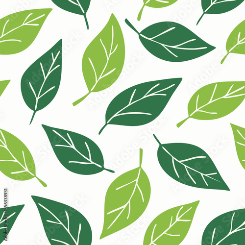 Seamless Tropical Leaf Pattern Vector - Green Banana Leaves Background Illustration